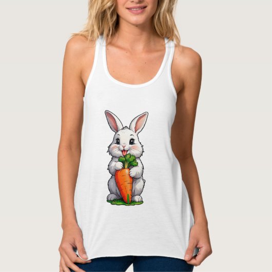 Kaninchen Eating Carrot Tank Top (Vorderseite)