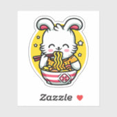 Kaninchen Eating Ramen 01 Aufkleber (Blatt)