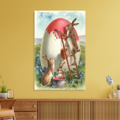 Kaninchen Ein Ei malen Leinwanddruck (Insitu (Wohnzimmer))