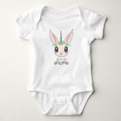 Kaninchen Einhorn mit Pony Face Baby Shirt (Vorderseite)