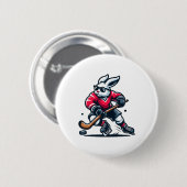 Kaninchen-Eishockey-Hase-Ostertag  Button (Vorne & Hinten)