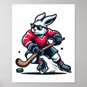Kaninchen-Eishockey-Hase-Ostertag Poster