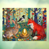 Kaninchen, Elster, Fuchs und "Das goldene Gänseei" Fensteraufkleber (Blatt 3)