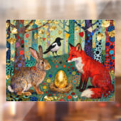 Kaninchen, Elster, Fuchs und "Das goldene Gänseei" Fensteraufkleber (Blatt 2)