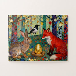 Kaninchen, Elster, Fuchs und „Das goldene Gänseei“ Puzzle