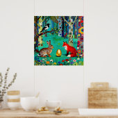 Kaninchen, Elster, Fuchs und „Der Teilungspfad“ Poster (Küche)