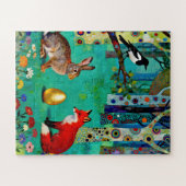 Kaninchen, Elster, Fuchs und „Der Teilungspfad“ Puzzle (Horizontal)
