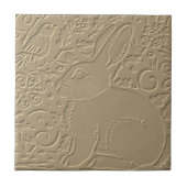 Kaninchen Embossed Design Tan Flora Bunny Osterfes Fliese (Vorderseite)