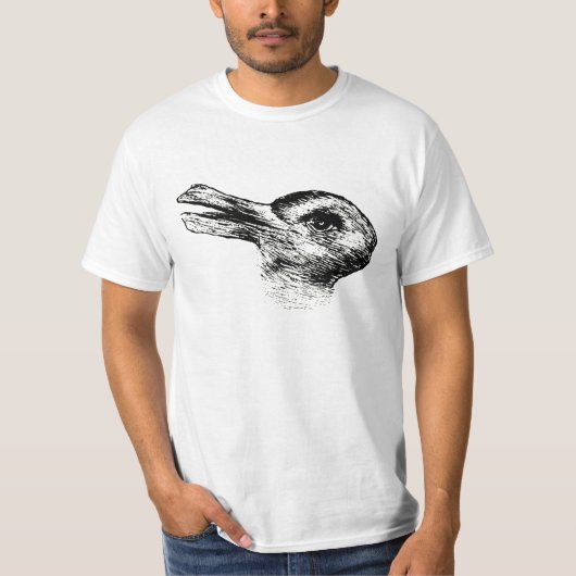 Kaninchen-Enten-optische T-Shirt (Vorderseite)