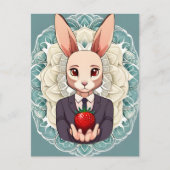 Kaninchen, Erdbeere, Mandala, Postüberquerung Postkarte (Vorderseite)