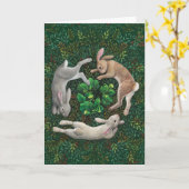 "Kaninchen erstarrt."Grußkarte Karte (Gelbe Blume)