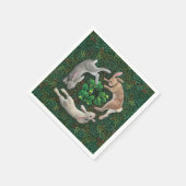 "Kaninchen erstarrt." Serviette (Ecke)