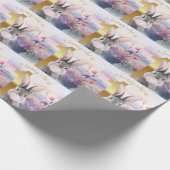 Kaninchen Erster Geburtstag blühend Rosa Gum Geschenkpapier (Ecke)