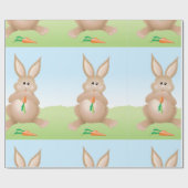 Kaninchen essen ein Karottenwackelpapier Geschenkpapier (Flach)