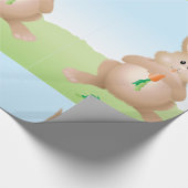 Kaninchen essen ein Karottenwackelpapier Geschenkpapier