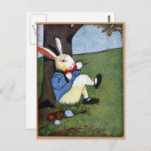 Kaninchen essen Veggies unter Bäumen Postkarte (Vorne/Hinten)