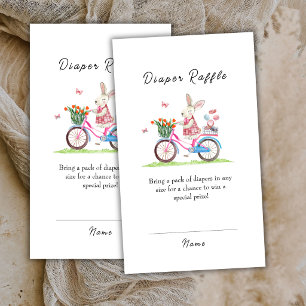 Kaninchen-Fahrrad-Macarons-Windel-Raffle-Baby-Part Begleitkarte