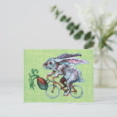 Kaninchen Fahrradfahren Postkarte (Stehend Vorderseite)