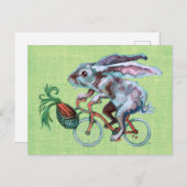 Kaninchen Fahrradfahren Postkarte (Vorne/Hinten)