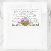 Kaninchen, farbenfrohe Frühlingsszene und Osterkup Rechteckiger Aufkleber (Tasche)