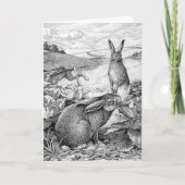 Kaninchen Feiertagskarte (Vorderseite)