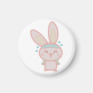 Kaninchen, Fitness, Cartoon Magnet