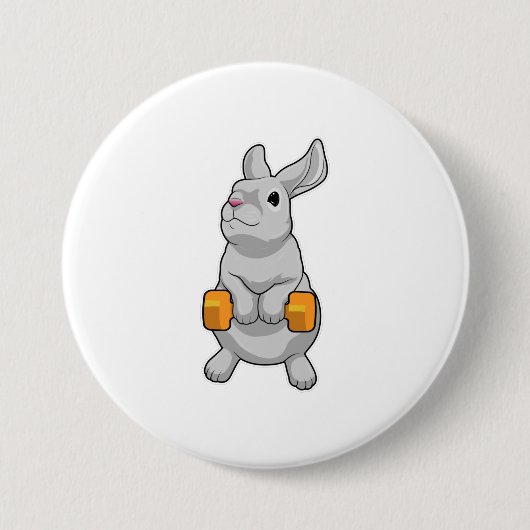 Kaninchen-Fitness Dumbell Button (Vorderseite)