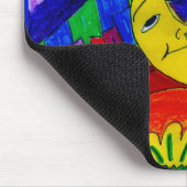 Kaninchen flog über den Mond, Mousepad (Ecke)