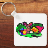 Kaninchen Frühlingsliebe Schlüsselanhänger (Vorderseite)