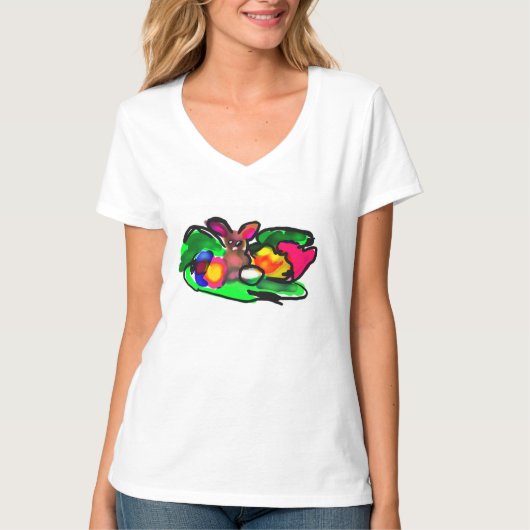 Kaninchen Frühlingsliebe T-Shirt (Vorderseite)