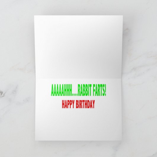 Kaninchen-Furzen (Geburtskarte) Karte (Innenseite)