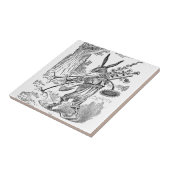 Kaninchen-Gärtner mit Schaufel u. entwurzelten Fliese (Seite)