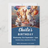 Kaninchen Geburtstag Einladung (Vorderseite)