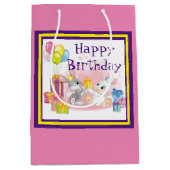 Kaninchen Geburtstag Mittlere Geschenktüte (Vorderseite)