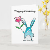 Kaninchen-Geburtstags-Karte Karte (Gelbe Blume)