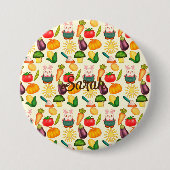 Kaninchen Gemüsesorten Bauer Button (Vorderseite)