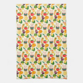 Kaninchen Gemüsesorten Bauer Geschirrtuch (Vertikal)