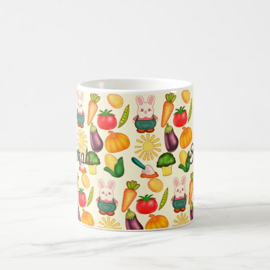 Kaninchen Gemüsesorten Bauer Kaffeetasse (Mittel)