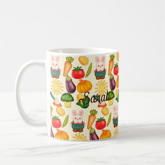 Kaninchen Gemüsesorten Bauer Kaffeetasse (Links)