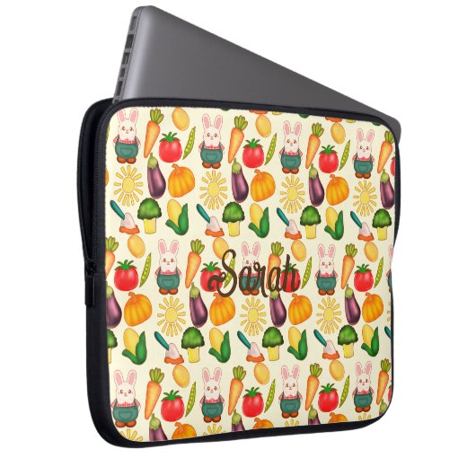Kaninchen Gemüsesorten Bauer Laptopschutzhülle (Vorne Rechts)