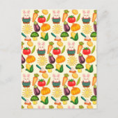 Kaninchen Gemüsesorten Bauer Postkarte (Vorderseite)