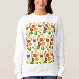 Kaninchen Gemüsesorten Bauer Sweatshirt