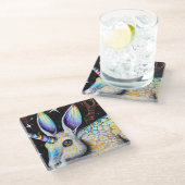 Kaninchen Glasuntersetzer (Schrägansicht)