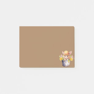 Kaninchen-Grafik für Mädchen Blütenfrühlingszeit Post-it Klebezettel