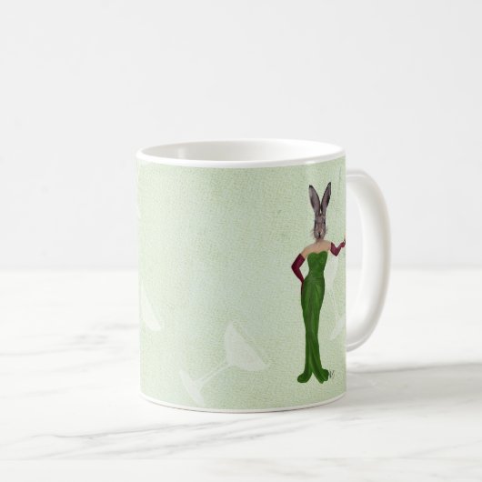 Kaninchen Grünes Kleid 3 Kaffeetasse (VorderseiteRechts)