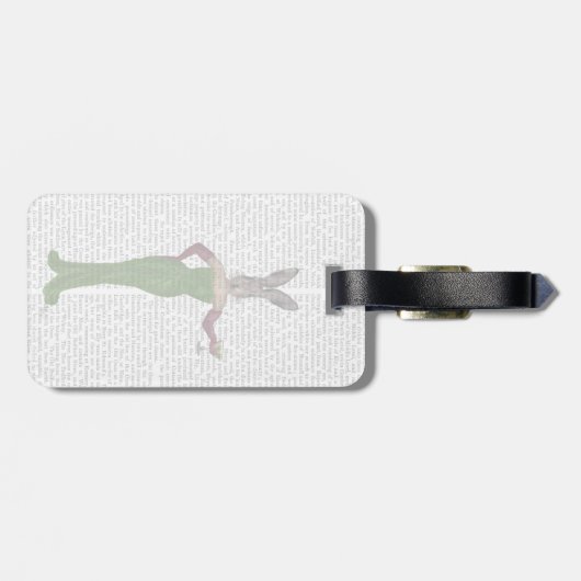 Kaninchen Grünes Kleid Gepäckanhänger (Rückseite horizontal)