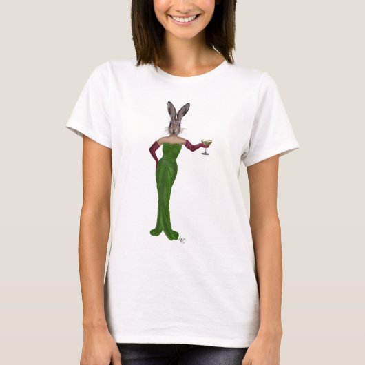 Kaninchen Grünes Kleid T-Shirt (Vorderseite)
