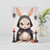Kaninchen Halloween Niedlich Adorable Funny Animal Einladung (Stehend Vorderseite)