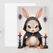 Kaninchen Halloween Niedlich Adorable Funny Animal Einladung (Vorne/Hinten)