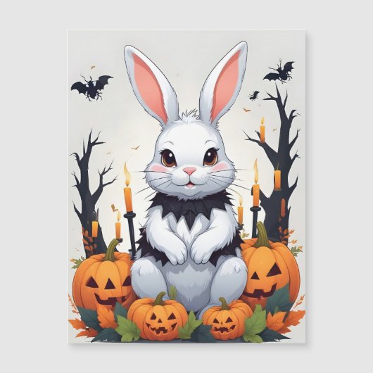 Kaninchen Halloween Niedlich Adorable Funny Animal Magnetkarte (Vorderseite)